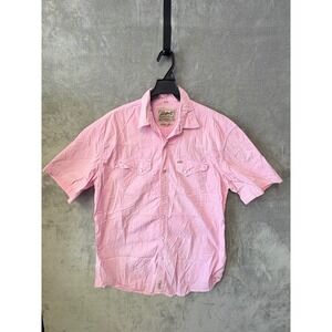 Rafter C Men's Large Pink Pearl Snap Short Sleeve Shirt  .. New no tags